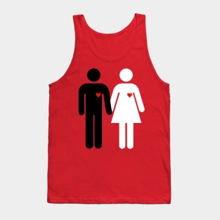 Woman and man black and white Tank Top